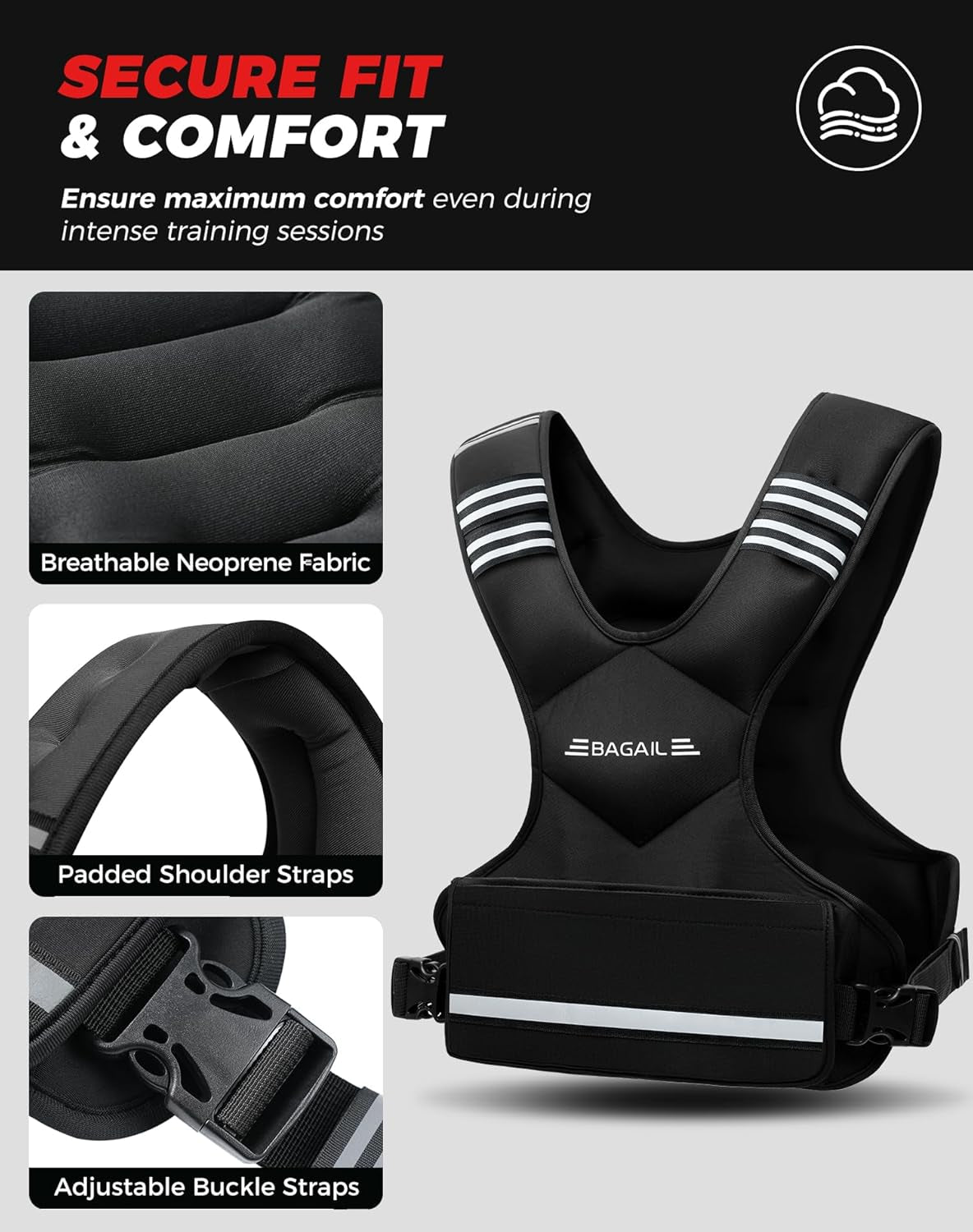 Adjustable Weighted Vest, 4-10Lb/12-18Lb
