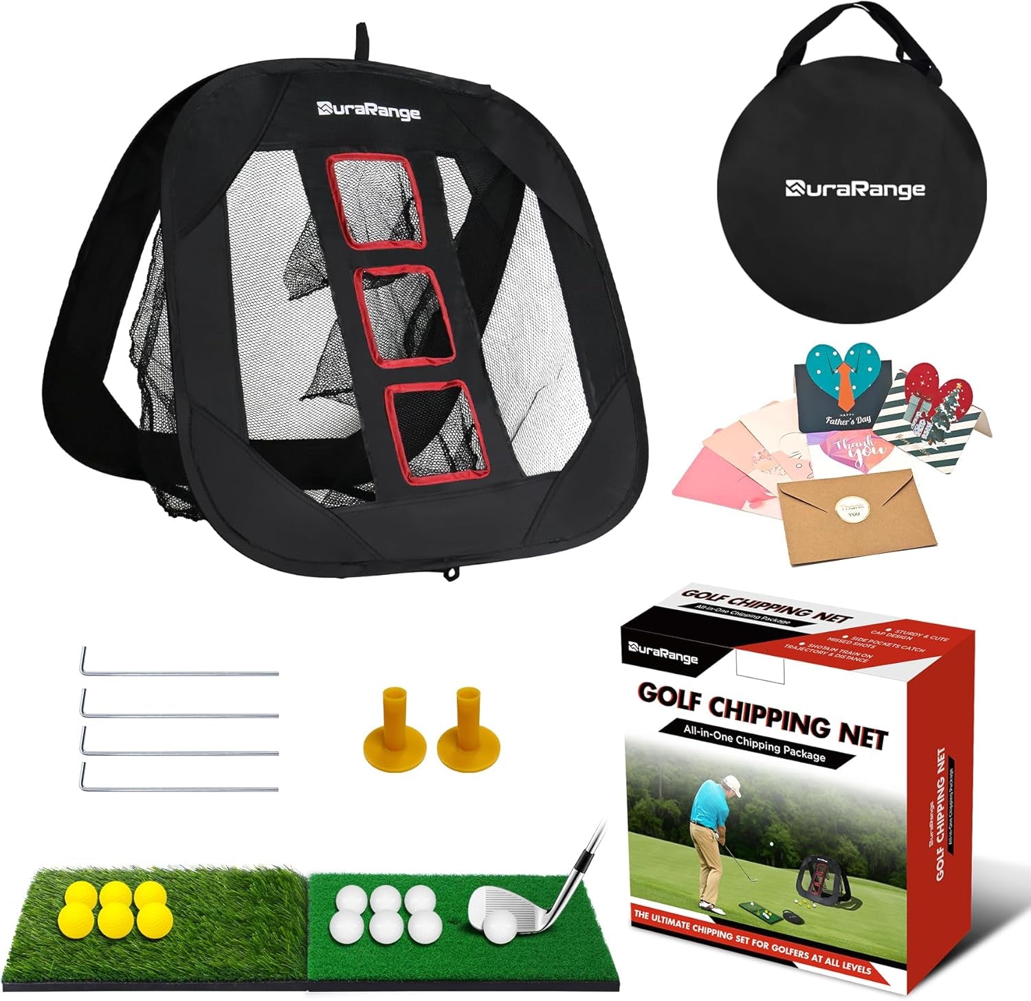Pop-Up Golf Chipping Net - Ultimate Target Training Chip Aids for Precision & Distance, Outdoor | Indoor Practice, Golfer Gift