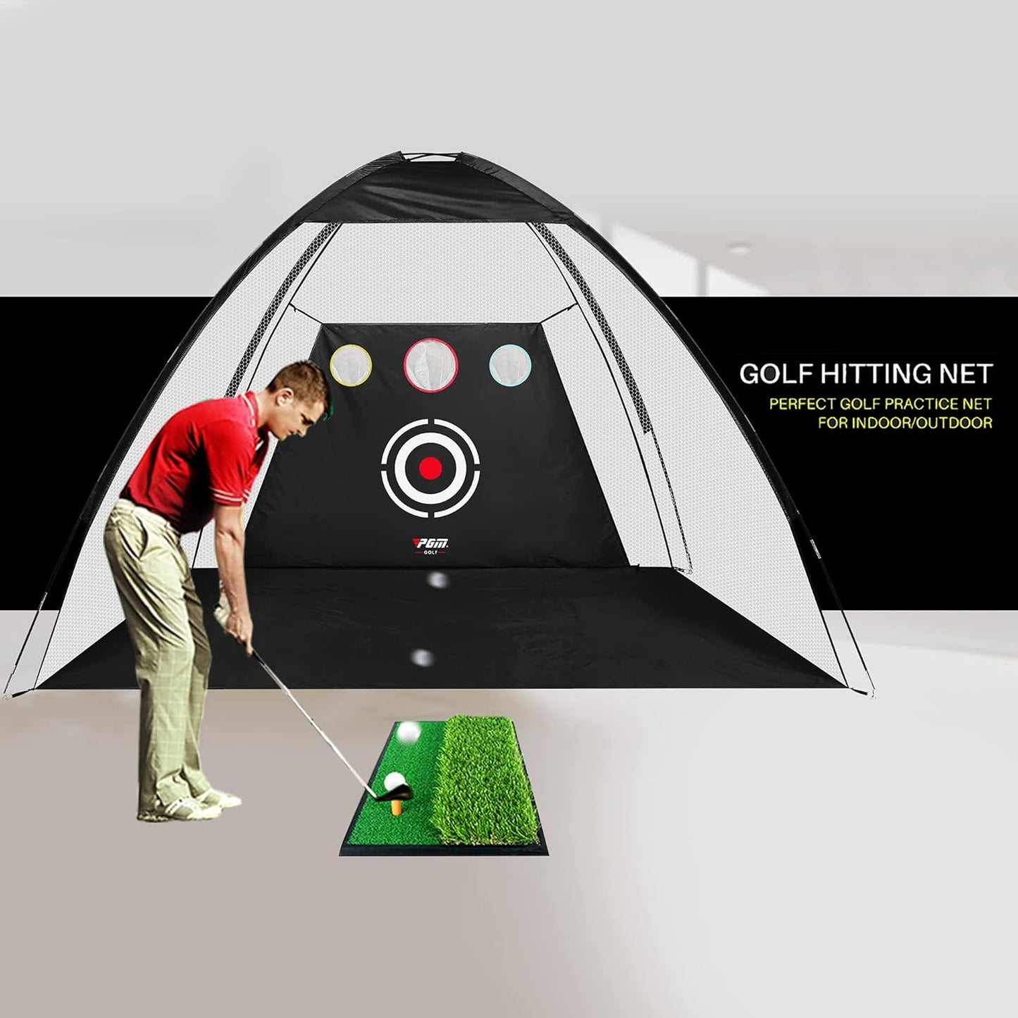 Golf Practice Net, 10X7 Feet Golf Nets for Backyard Driving, Heavy Duty Golf Net – Home Golf Swing Training - Indoor Outdoor Use - Golf Simulator for Any Golfer